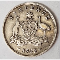 AUSTRALIA 1935 . SIXPENCE AUSTRALIA 1935 . SIXPENCE